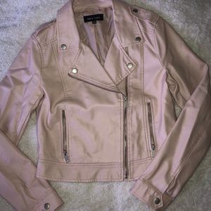 blush faux leather jacket